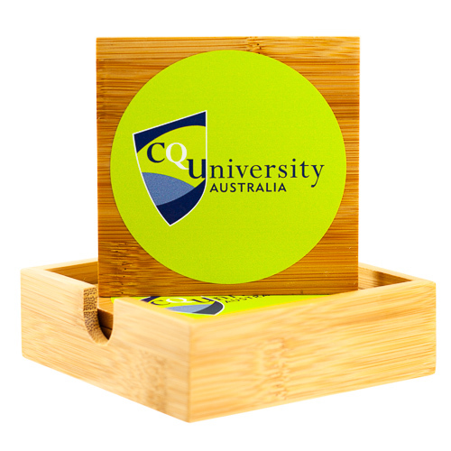 CQUni Bamboo Coaster Set