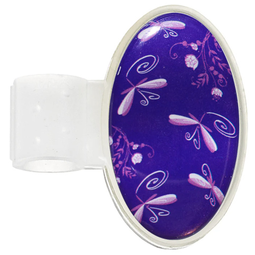 Stethoscope ID Tag ( Dome - Dragonflies Purple )