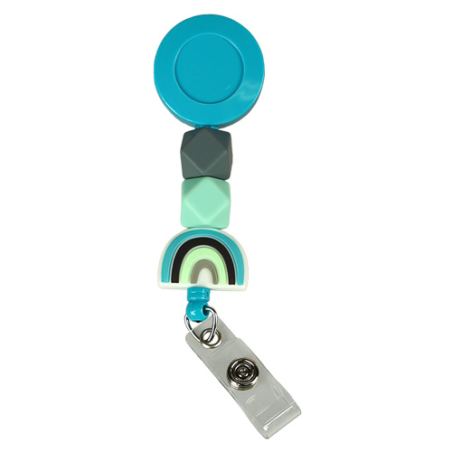 Stethoscope ID Tag ( Retractable - Beaded Turquoise )