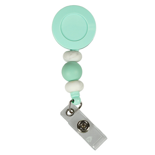 Stethoscope ID Tag ( Retractable - Beaded Sage )
