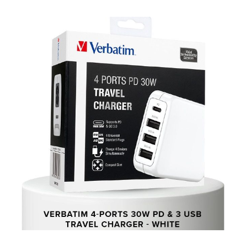 Travel Charger ( 30W - 4 Ports USB-A - White )