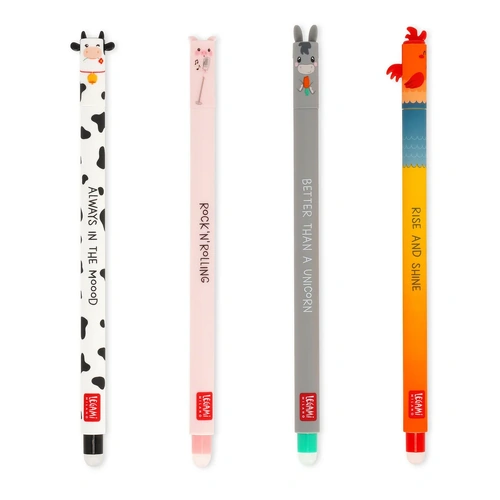Legami Erasable Gel Pens ( Farm Sweet Farm Set Of 4 )