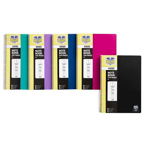 Spirax Kode Black or Pink ( A4 Notebook - 240pg )