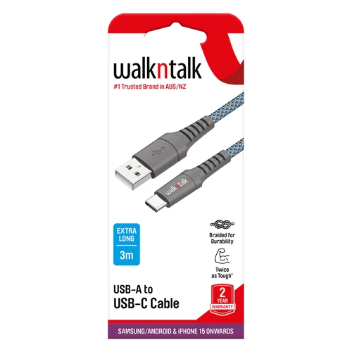 Premium Charge and Sync Cable ( 3m - USB-C - Blue )