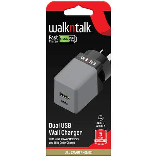 Dual USB Wall Charger ( 30W Fast Charge )