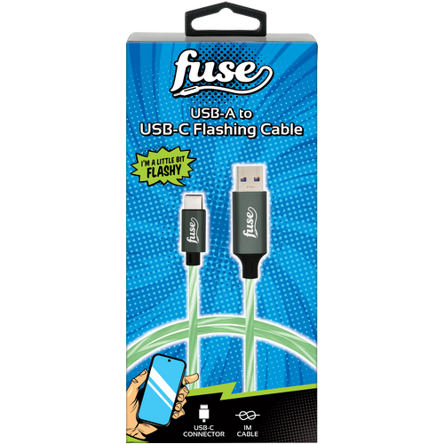 LED Charging Cable ( USB C TO USB A - 1m - Green )