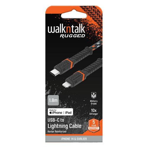 USB-C to Lightning Cable 1.8m WalknTalk Rugged