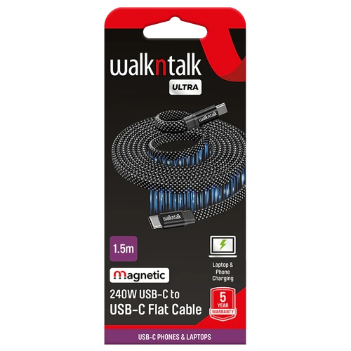 Ultra Mag USB-C to USB-C Flat Cable 1.5m