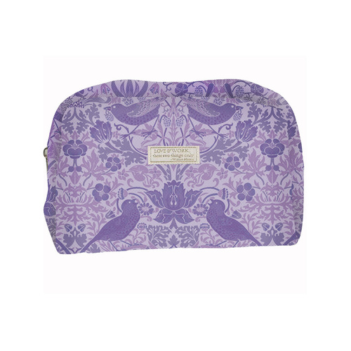 Cosmetics Bag ( Strawberry Thief Lavender )
