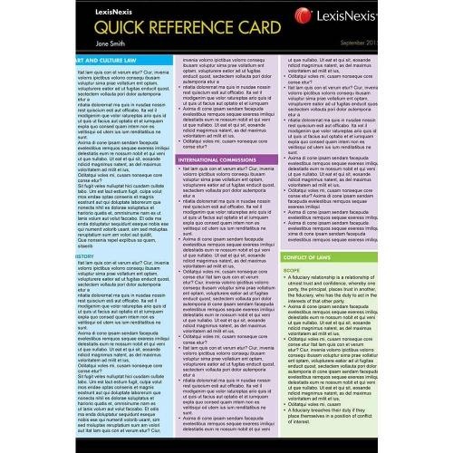 Quick Reference Card: Torts
