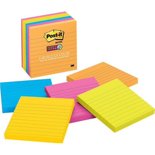 Post It Notes Lined Super Sticky ( 98 x 98mm )